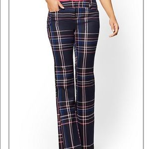 Bootcut navy plaid pants size 18